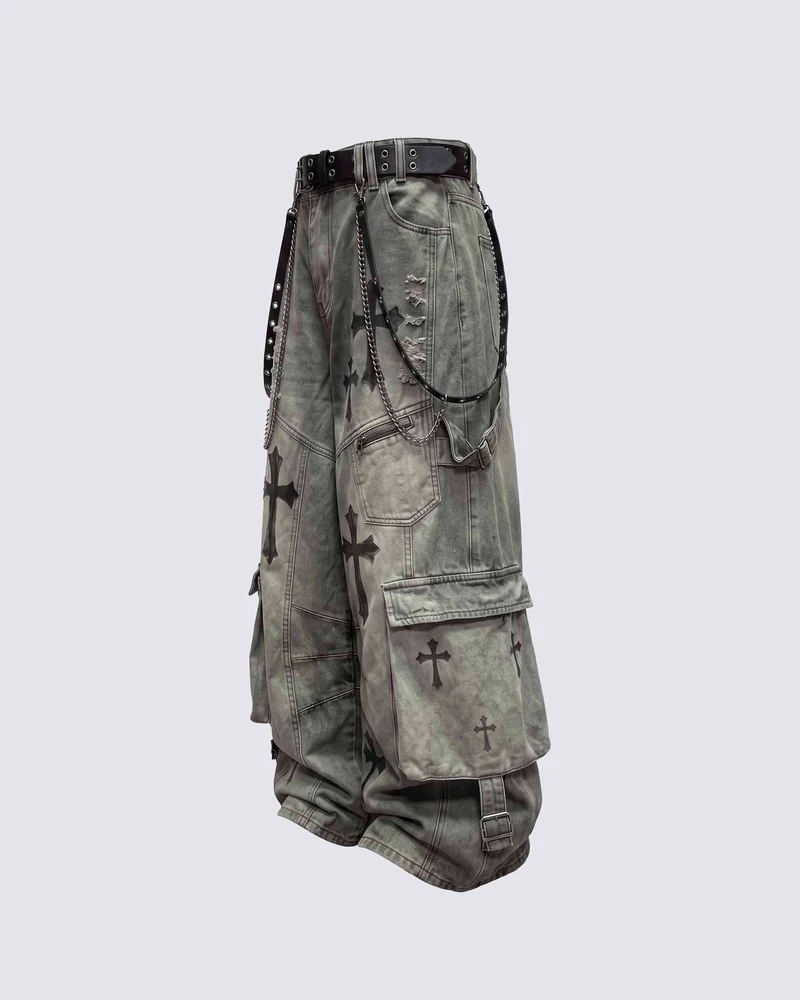 KIIKIO SYMBIOTE Series | Grunge Washed Cargo Pants