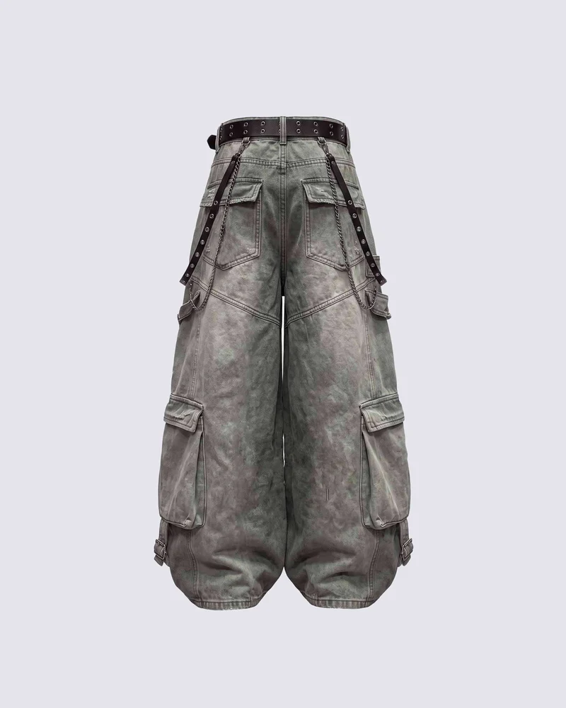KIIKIO SYMBIOTE Series | Grunge Washed Cargo Pants