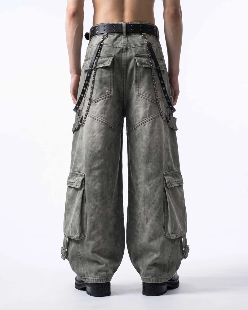KIIKIO SYMBIOTE Series | Grunge Washed Cargo Pants
