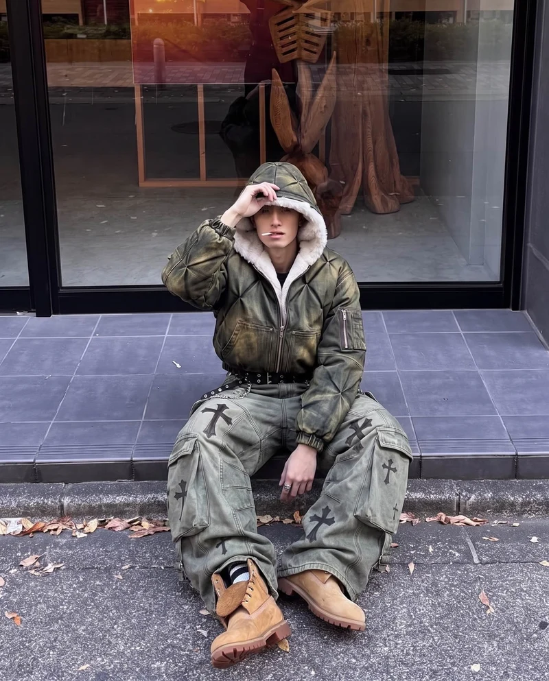 KIIKIO SYMBIOTE Series | Grunge Washed Cargo Pants