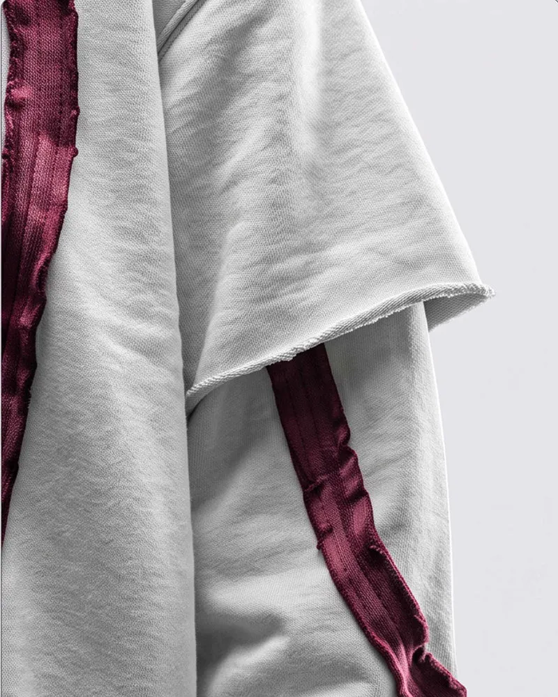 KIIKIO SYMBIOTE Layered Raw-Edge Contrast Sweatshirt