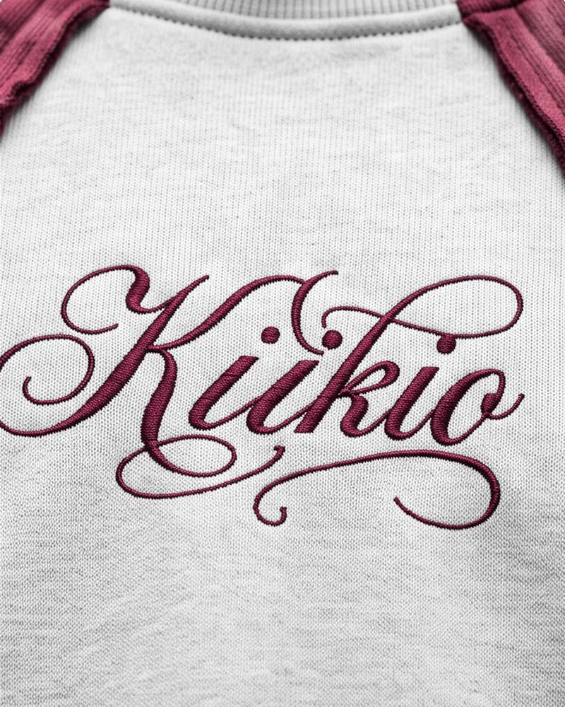 KIIKIO SYMBIOTE Layered Raw-Edge Contrast Sweatshirt