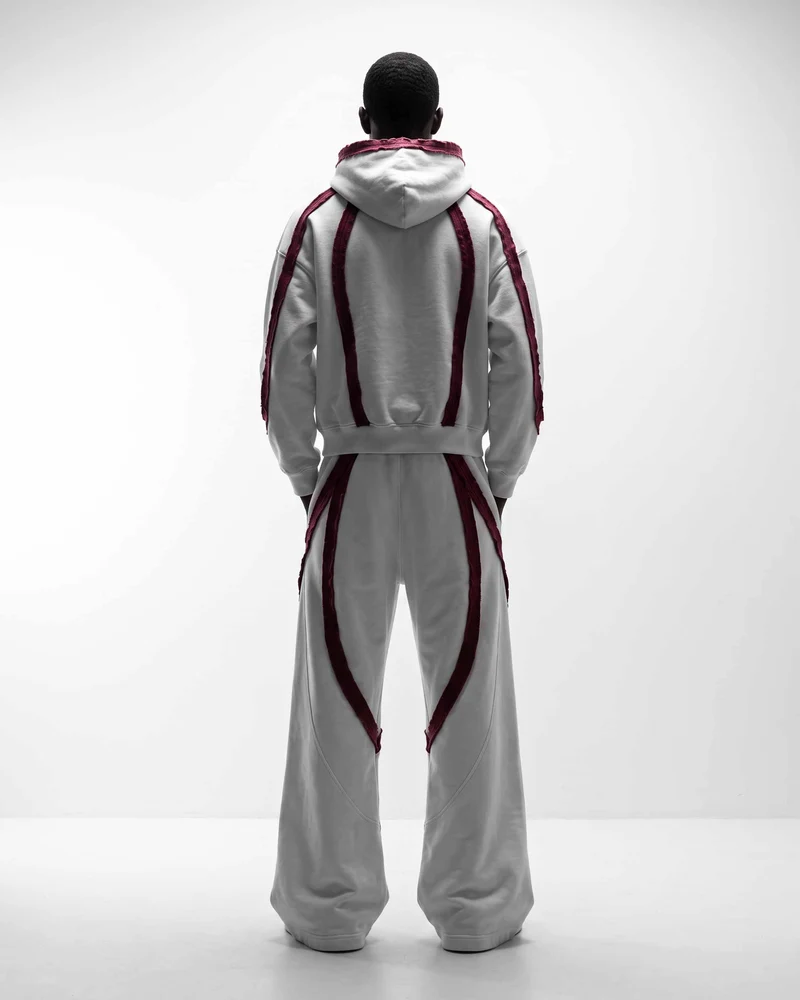 KIIKIO SYMBIOTE Raw-Edge Contrast Zip-Up Hoodie