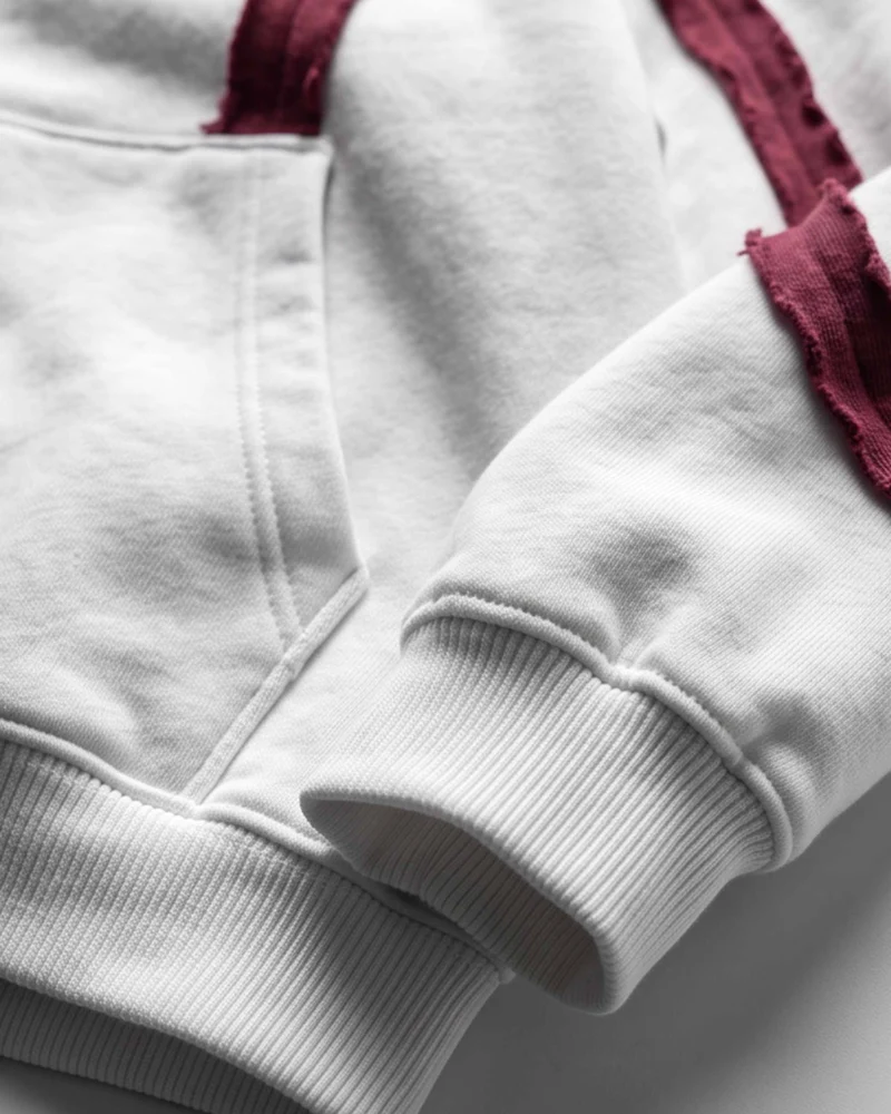 KIIKIO SYMBIOTE Raw-Edge Contrast Zip-Up Hoodie