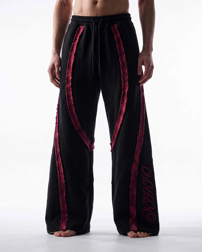 KIIKIO SYMBIOTE Series | Dark Retro Sport Patchwork Sweatpants