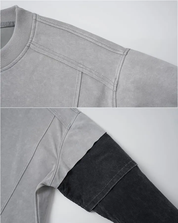 KIIKIO Grunge Distressed Patchwork Layered Tee