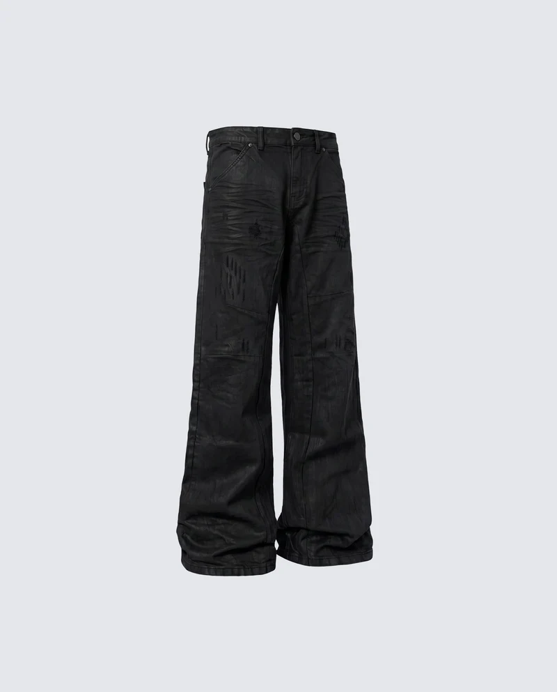 KIIKIO Dark Minimalist Casual Jeans