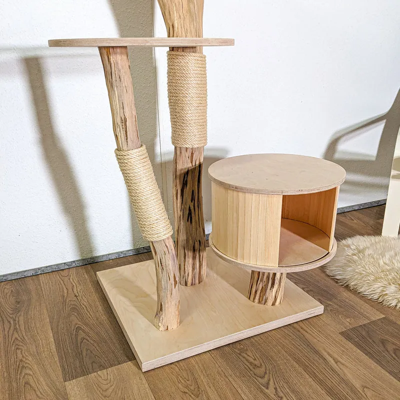 Naturkratzbaum 4399 Kratzbaum Natur Holz Design 145 cm hoch Katzenbaum