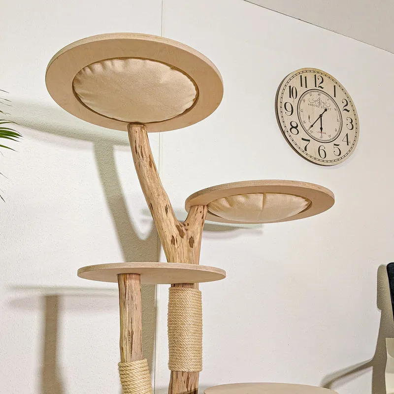 Naturkratzbaum 4399 Kratzbaum Natur Holz Design 145 cm hoch Katzenbaum