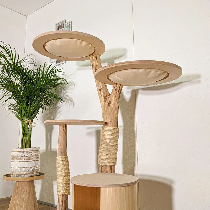 Naturkratzbaum 4399 Kratzbaum Natur Holz Design 145 cm hoch Katzenbaum