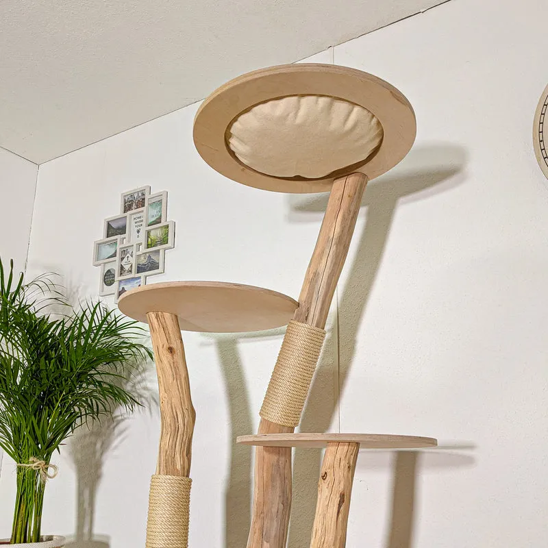 Naturkratzbaum 4398 Kratzbaum Natur Holz Design 173 cm hoch Katzenbaum