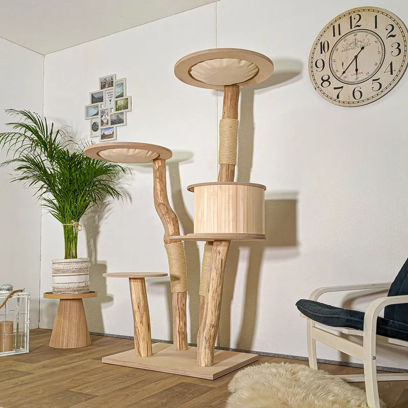 Naturkratzbaum 4397 Kratzbaum Natur Holz Design 175 cm hoch Katzenbaum