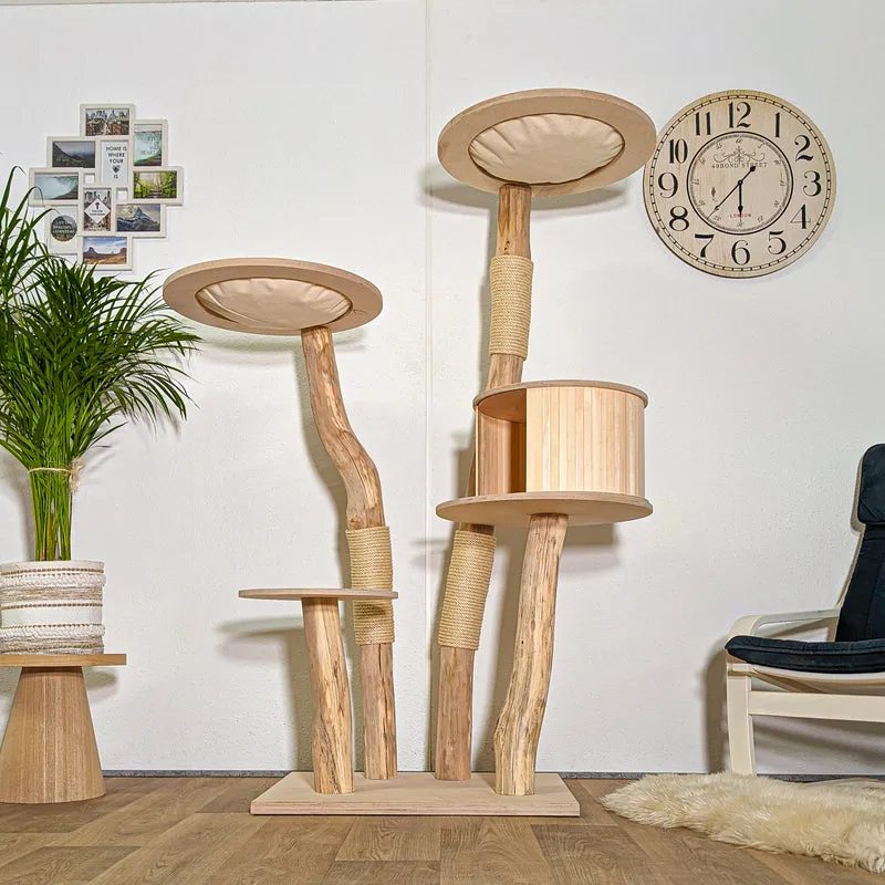 Naturkratzbaum 4397 Kratzbaum Natur Holz Design 175 cm hoch Katzenbaum