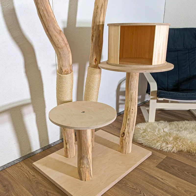 Naturkratzbaum 4397 Kratzbaum Natur Holz Design 175 cm hoch Katzenbaum