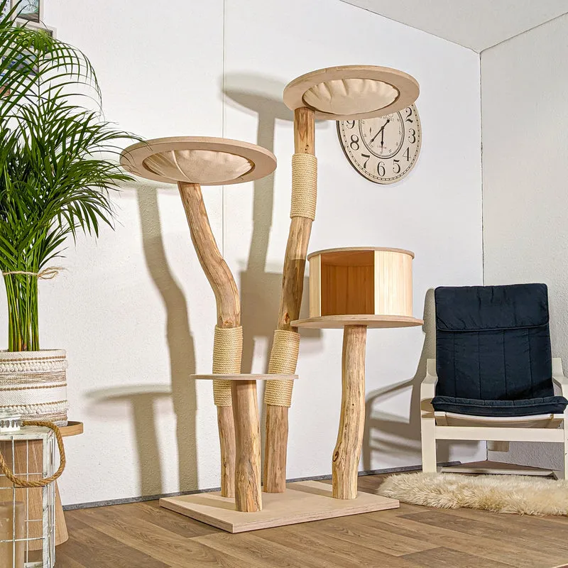 Naturkratzbaum 4397 Kratzbaum Natur Holz Design 175 cm hoch Katzenbaum