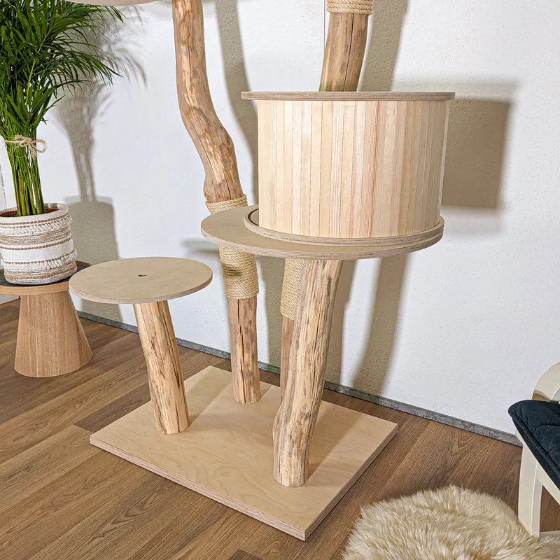 Naturkratzbaum 4397 Kratzbaum Natur Holz Design 175 cm hoch Katzenbaum