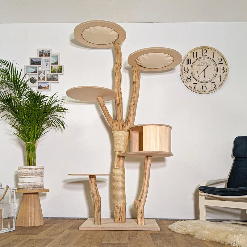 Naturkratzbaum 4396 Kratzbaum Natur Holz Design 212 cm hoch Katzenbaum