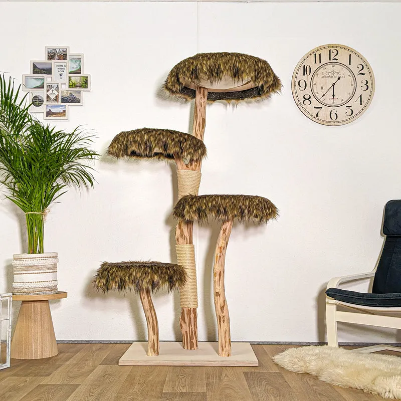 Naturkratzbaum 4395 Kratzbaum Natur Holz Design 175 cm hoch Katzenbaum