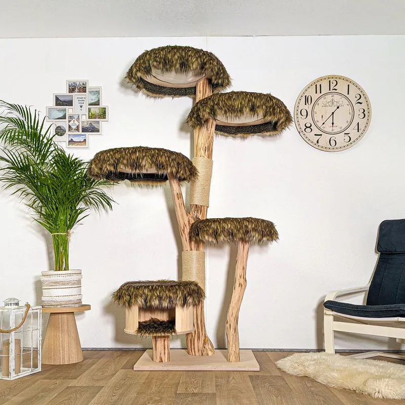 Naturkratzbaum 4394 Kratzbaum Natur Holz Design 205 cm hoch Katzenbaum