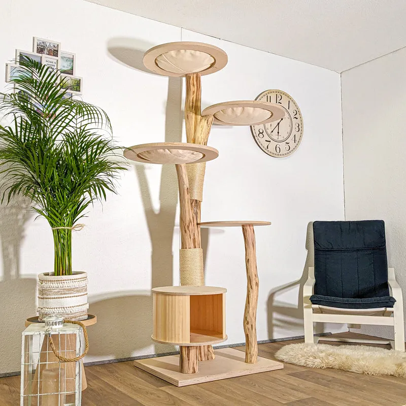 Naturkratzbaum 4394 Kratzbaum Natur Holz Design 205 cm hoch Katzenbaum