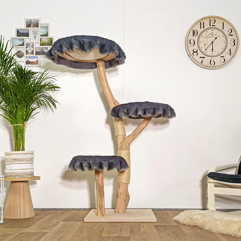 Naturkratzbaum 4393 Kratzbaum Natur Holz Design 155 cm hoch Katzenbaum