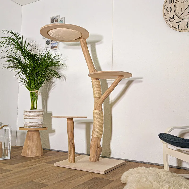 Naturkratzbaum 4393 Kratzbaum Natur Holz Design 155 cm hoch Katzenbaum