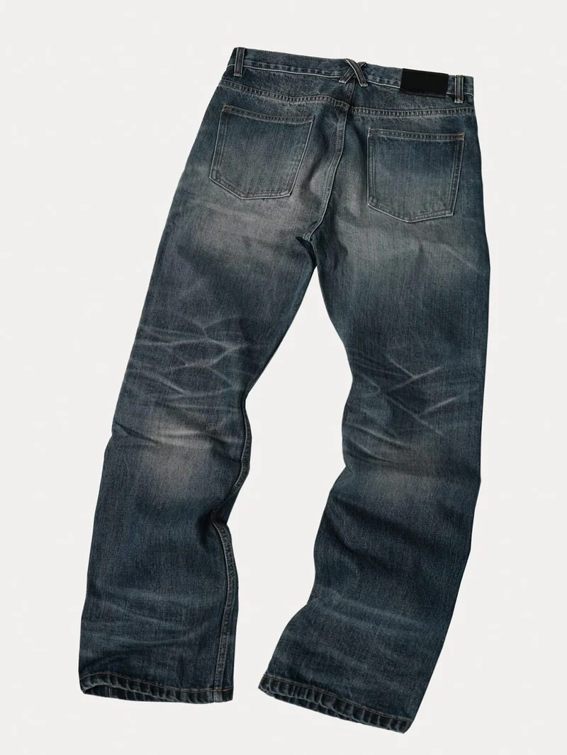 KIIKIO Retro Faded Baggy Wide-Leg Jeans