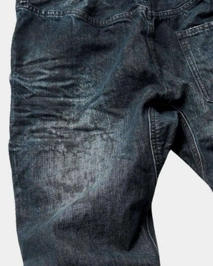KIIKIO Vintage Dirty-Washed Textured Wide-Leg Jeans