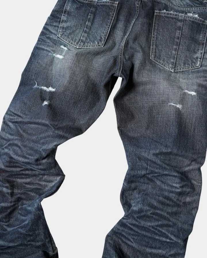 KIIKIO Vintage Distressed Wide-Leg Jeans