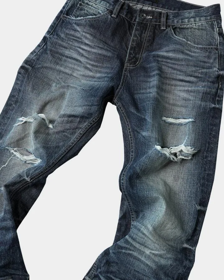 KIIKIO Vintage Distressed Wide-Leg Jeans