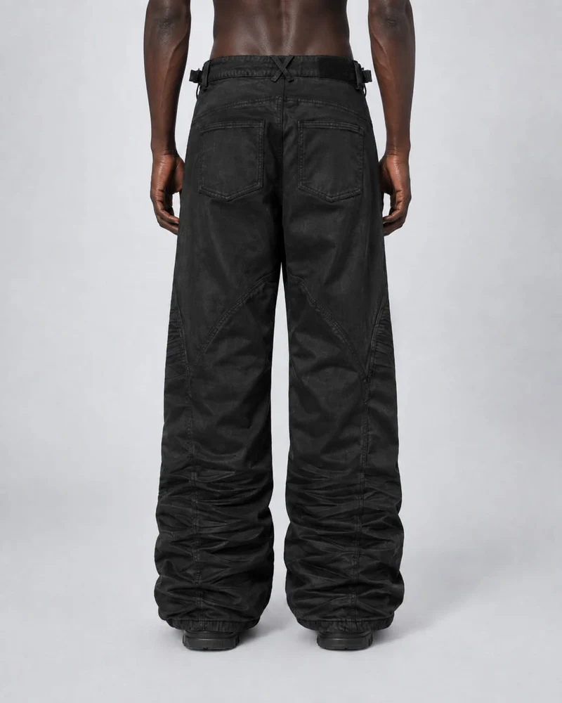 KIIKIO Vintage Biker Paneled Wide-Leg Jeans