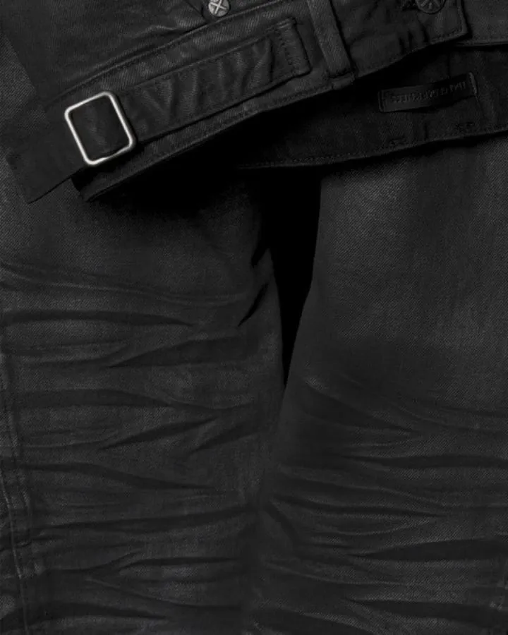 KIIKIO Vintage Biker Paneled Wide-Leg Jeans