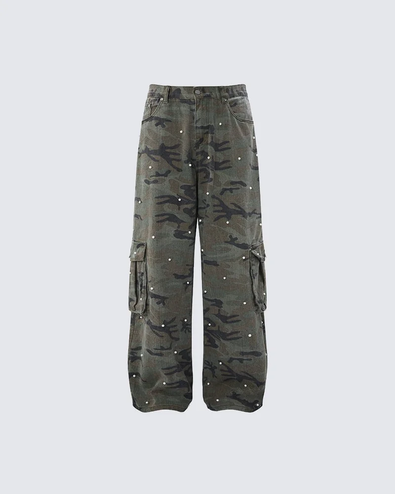 KIIKIO Vintage Camo Cargo Pants