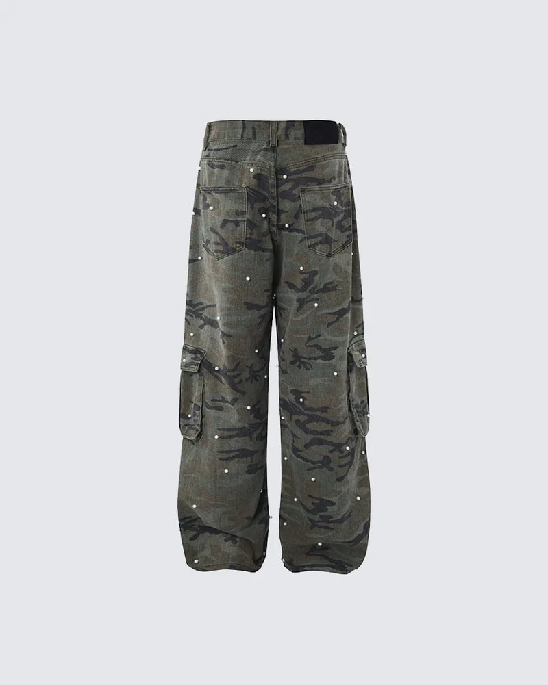 KIIKIO Vintage Camo Cargo Pants