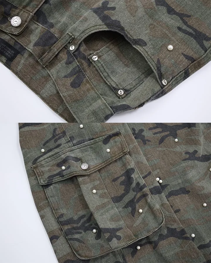 KIIKIO Vintage Camo Cargo Pants