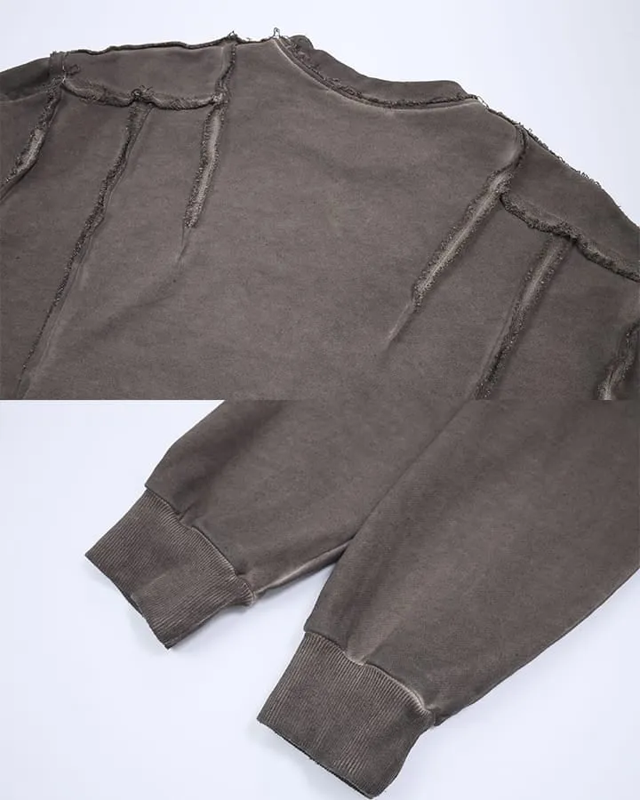 KIIKIO Grunge Washed Patchwork Sweater
