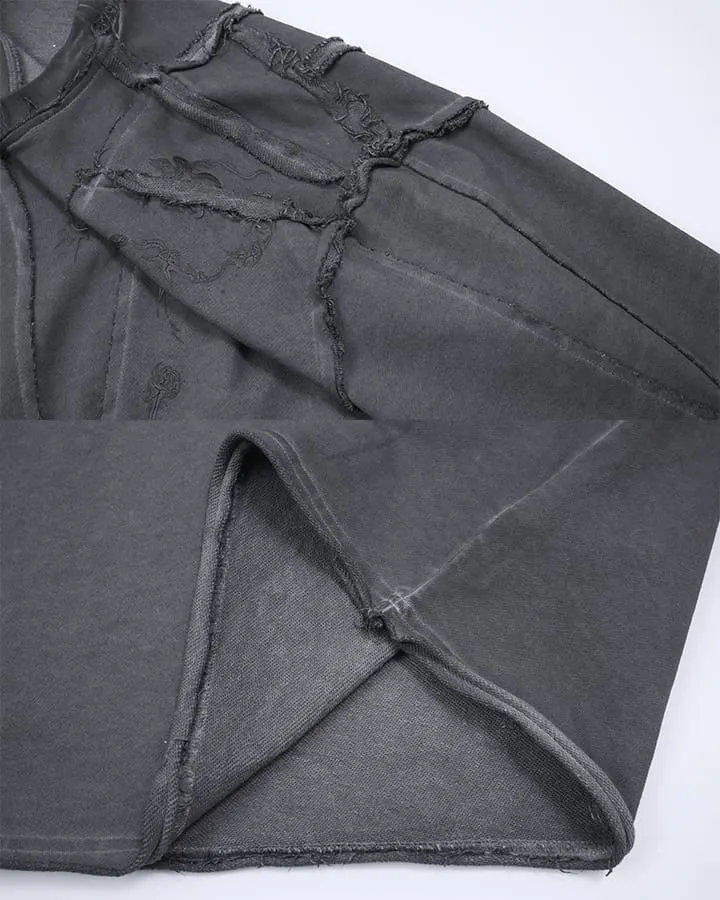 KIIKIO Grunge Washed Patchwork Sweater