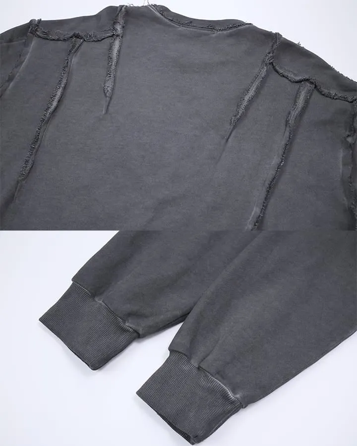 KIIKIO Grunge Washed Patchwork Sweater