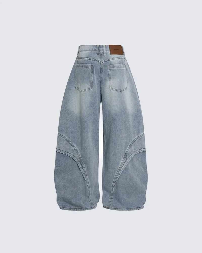 KIIKIO Baggy Washed Jeans