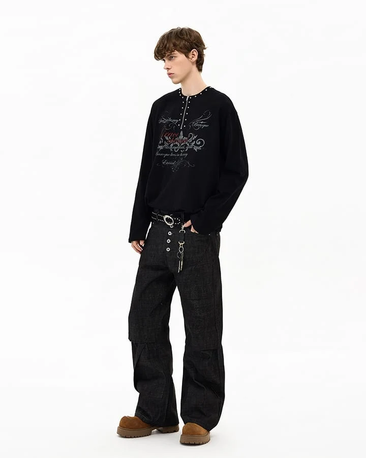 KIIKIO Gothic Zipper Studded Tee