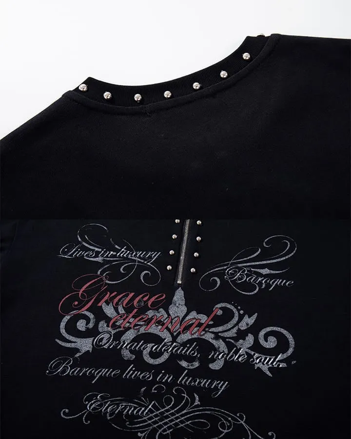 KIIKIO Gothic Zipper Studded Tee