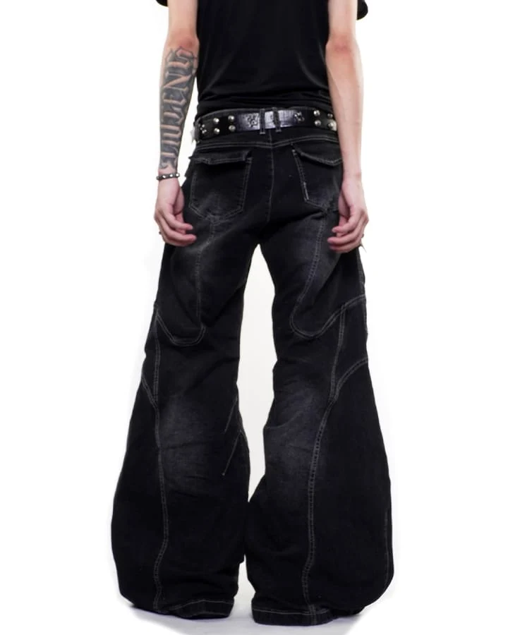 KIIKIO Y2K Washed Lace-Up Jeans