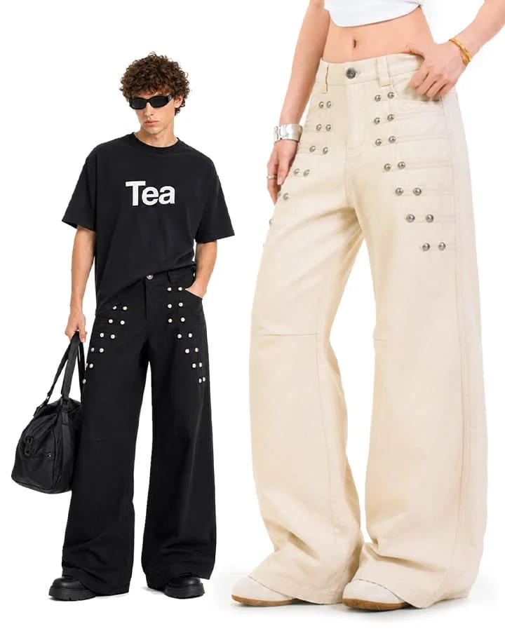 KIIKIO Y2K Washed Elastic Waist Jeans