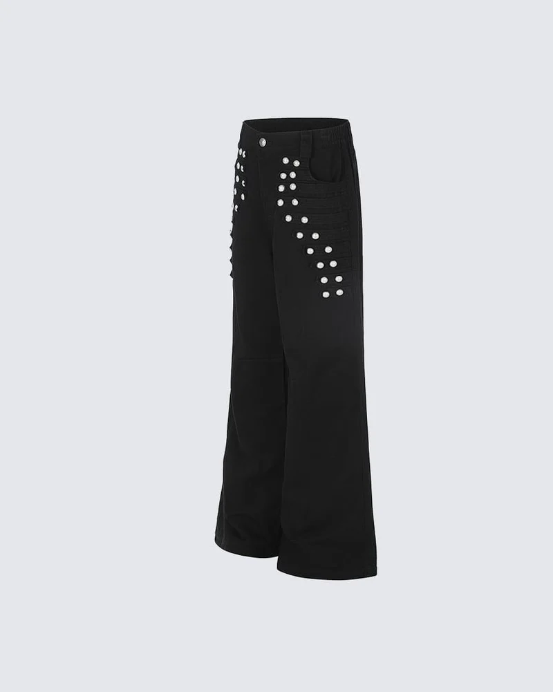 KIIKIO Y2K Washed Elastic Waist Jeans