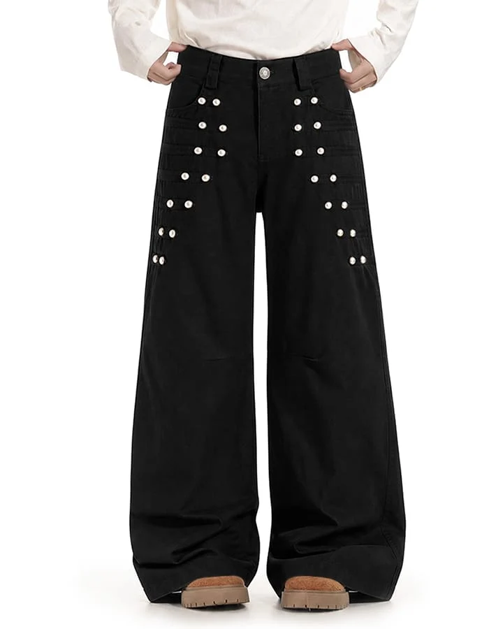 KIIKIO Y2K Washed Elastic Waist Jeans