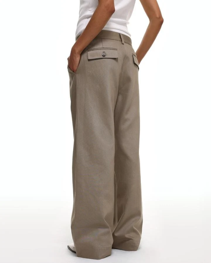 KIIKIO Vintage Tailored Pleated Wide-Leg Trousers