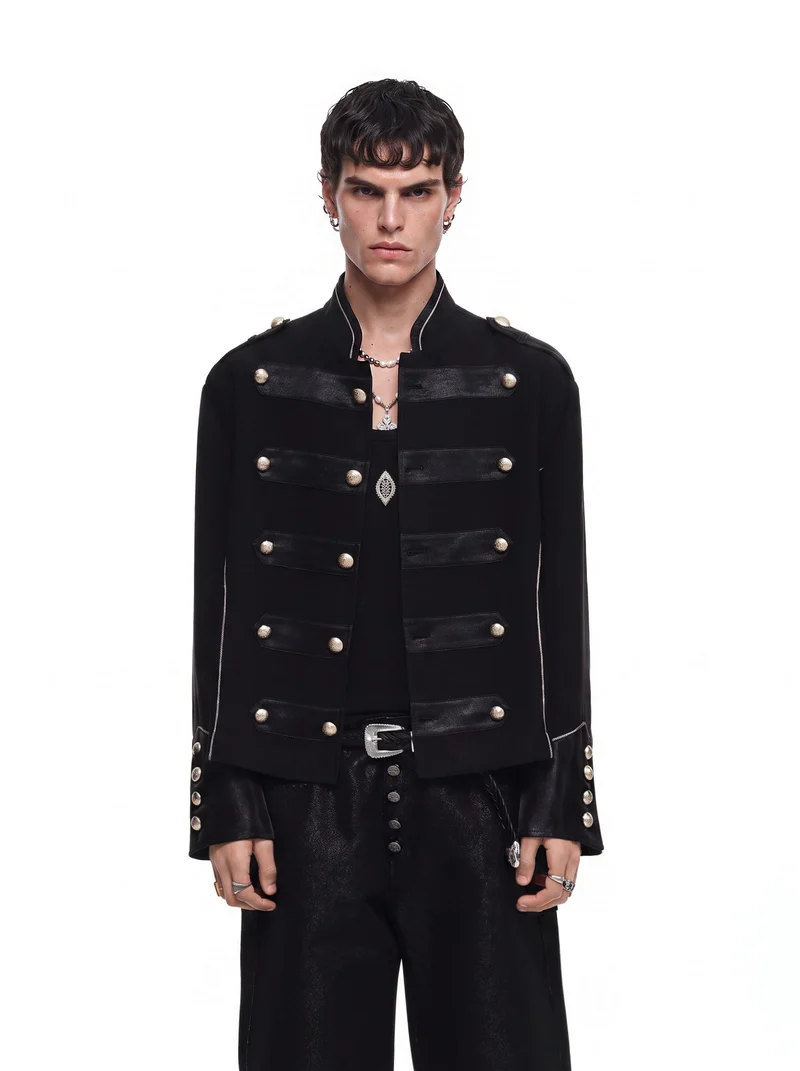 KIIKIO Vintage Military Band Gold Button Jacket