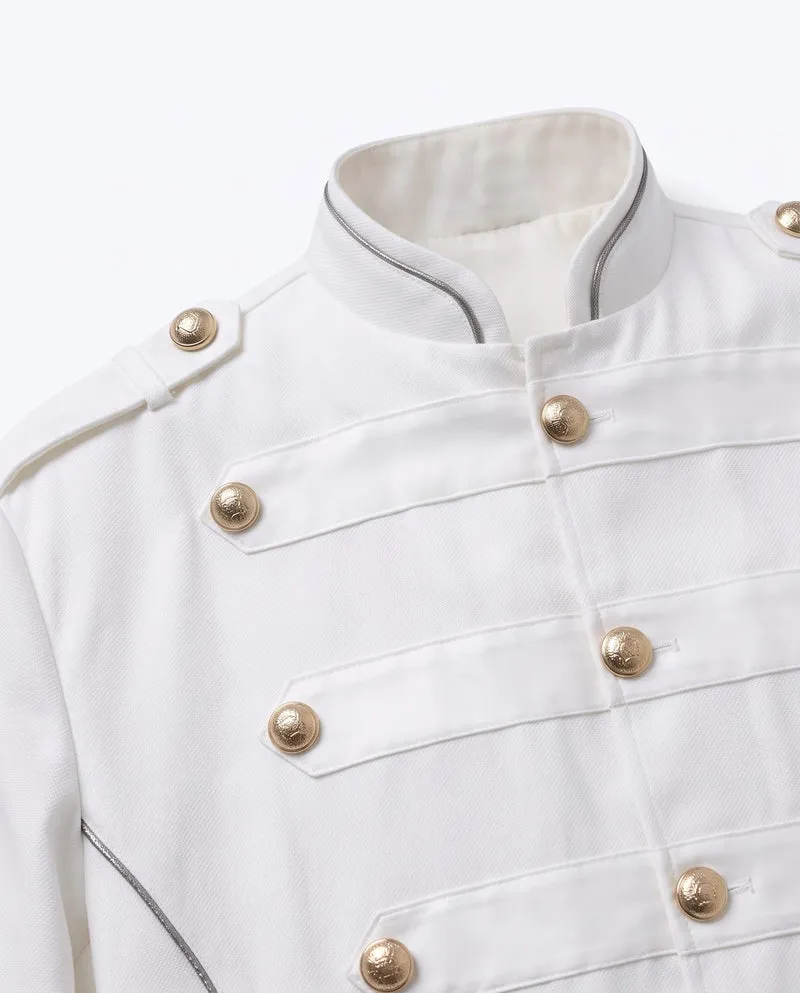 KIIKIO Vintage Military Band Gold Button Jacket