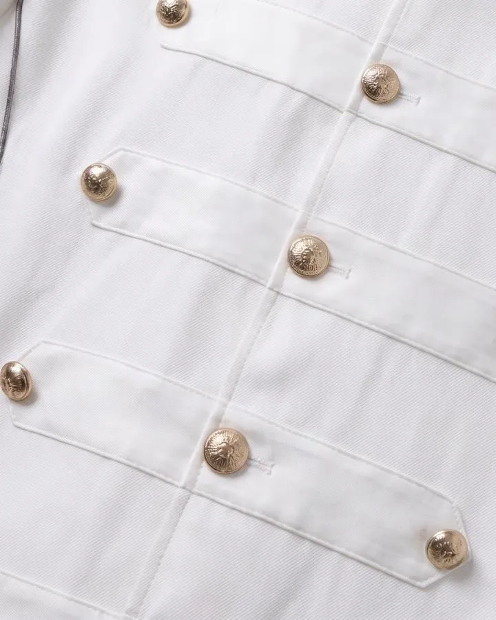 KIIKIO Vintage Military Band Gold Button Jacket