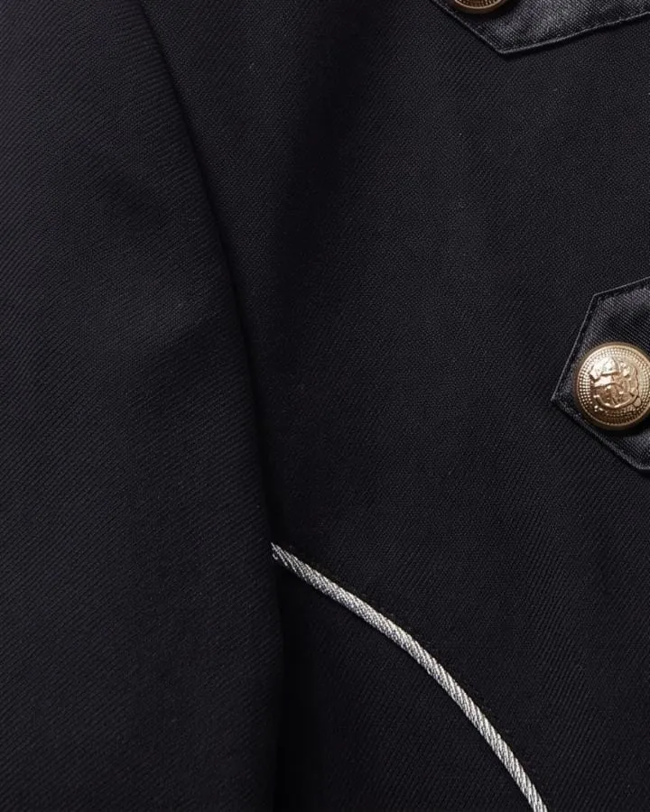 KIIKIO Vintage Military Band Gold Button Jacket